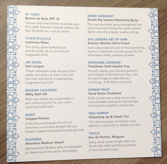Birchbox Vanity Affair Limited Edition Box Review Info