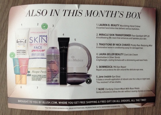 Blush Mystery Beauty Box Review – November 2014 Info