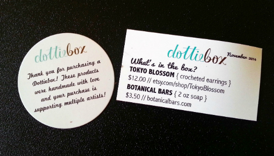 Dottie Box Mini Subscription Box Review – November 2014 Info