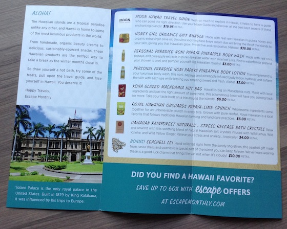 Escape Monthly Subscription Box Review – November 2014 Info