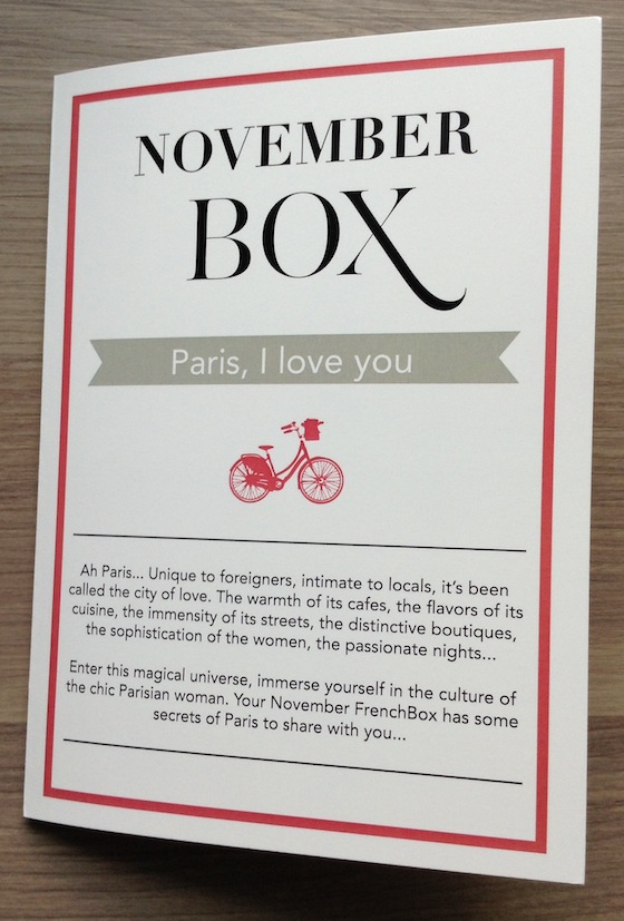 French Box Subscription Review – November 2014 Theme