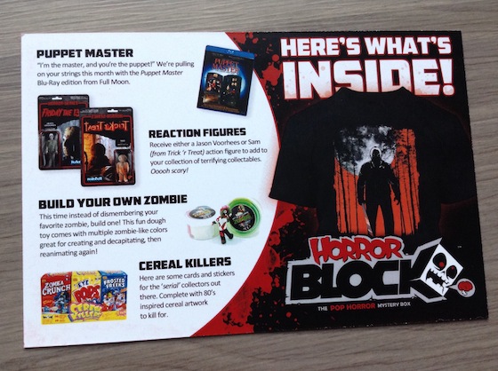 Horror Block Subscription Box Review – October 2014 Info