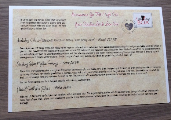 Little Lace Box Subscription Review & Coupon – Oct 2014 Info