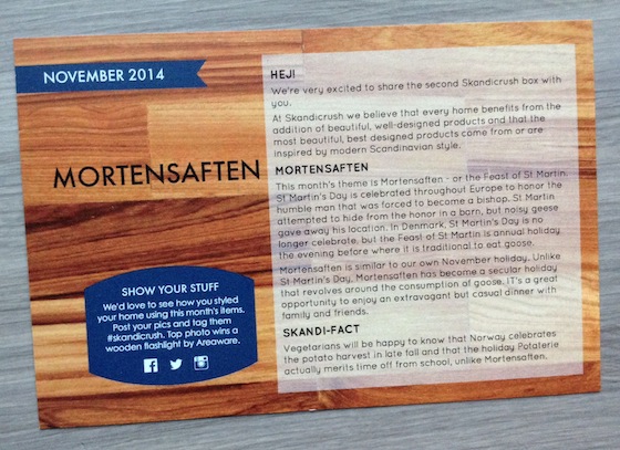 Skandicrush Subscription Box Review - October 2014 Letter