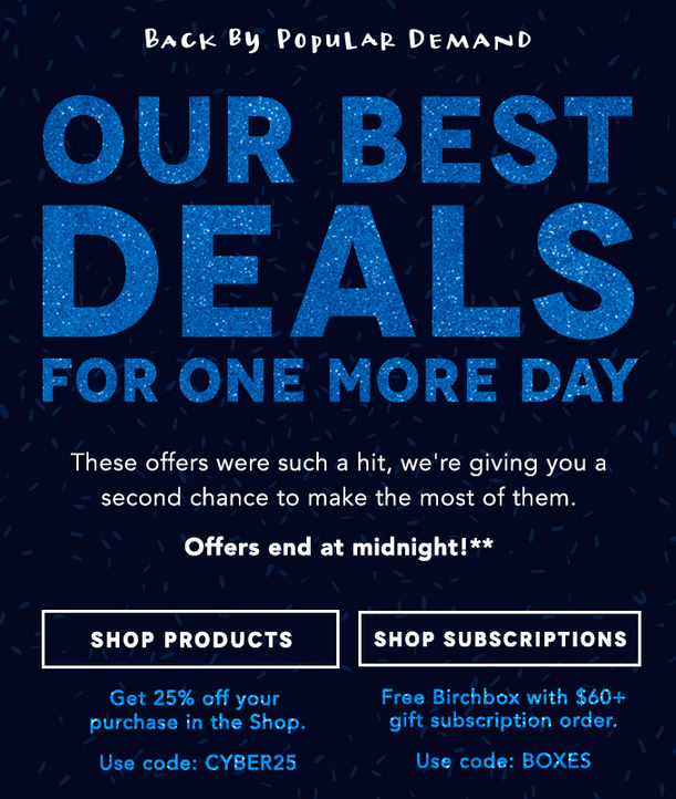 Birchbox Cyber Tuesday Deals – 25% Off & Free Boxes!