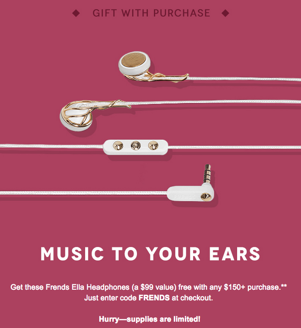 New Birchbox GWP – Free FRENDS Earbud Headphones!