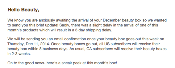 Beauty Box 5 Letter