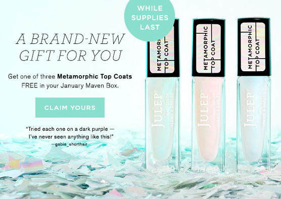Free Julep Metamorphic Top Coat For Current Mavens