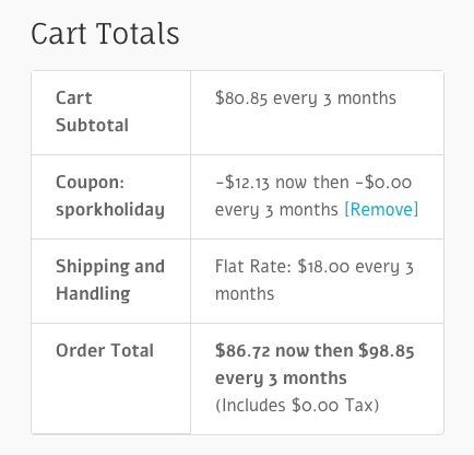 SporkPack Coupon Code - 15% Off + Subscription Sale Discount Applies
