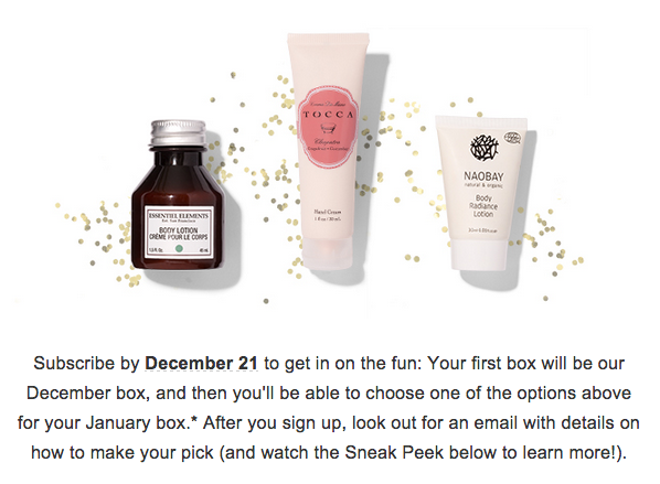 Birchbox January Sample Choice