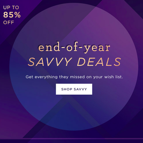 Savvy End of Year Sale