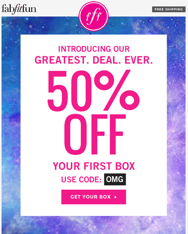 50% Your First FabFitFun VIP Box