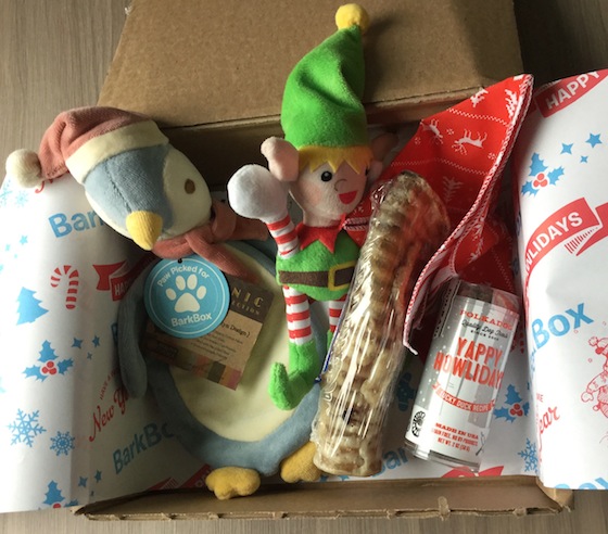 BarkBox Subscription Box Review & Coupon – Dec 2014 Items