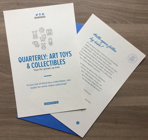 Quarterly Art, Toys & Collectibles Box Review #BLINDBOXBOX Letter