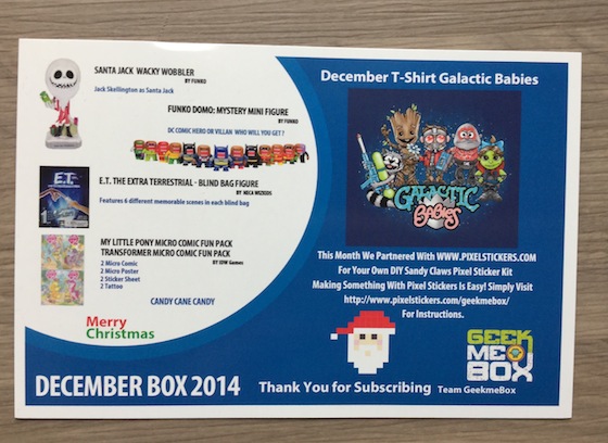 Geek Me Box Subscription Review – December 2014 Info