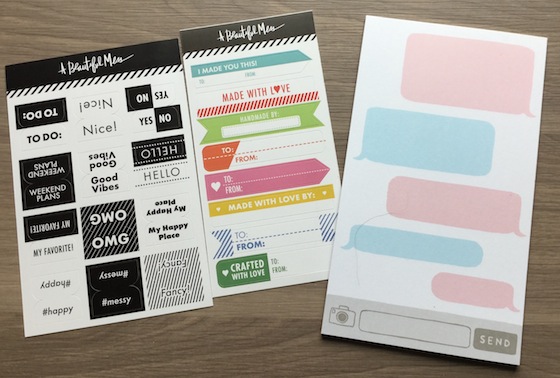 A Beautiful Mess Happy Mail Subscription Review – Dec 2014 Stickers