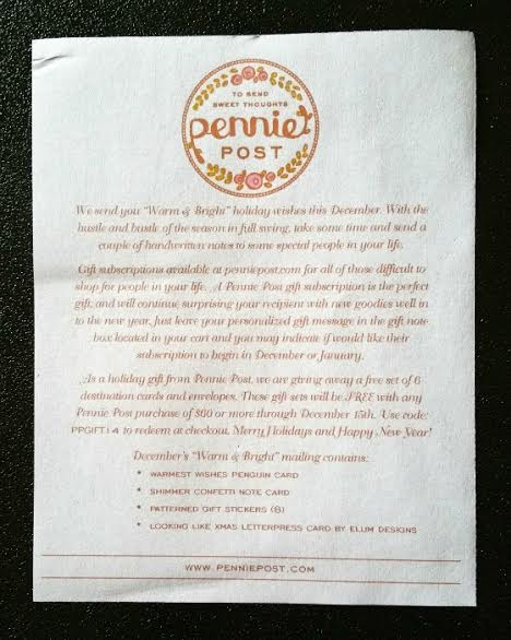 Pennie Post Subscription Review – December 2014 Info