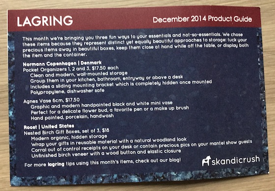 Skandicrush Subscription Box Review – December 2014 Info
