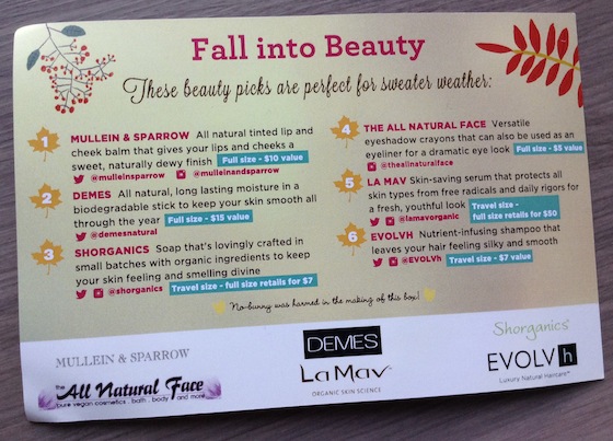 Vegan Cuts Beauty Box Review – November 2014 Items