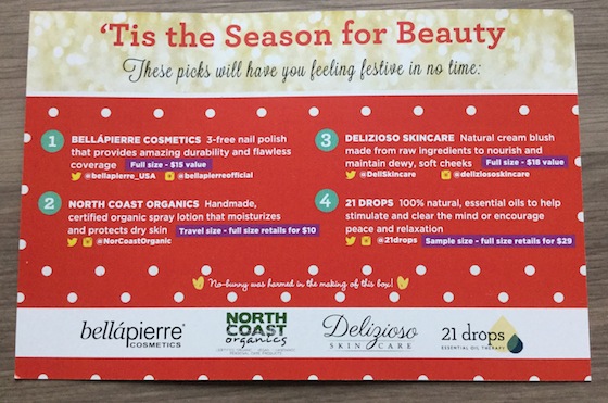 Vegan Cuts Beauty Box Subscription Review - December 2014 Info