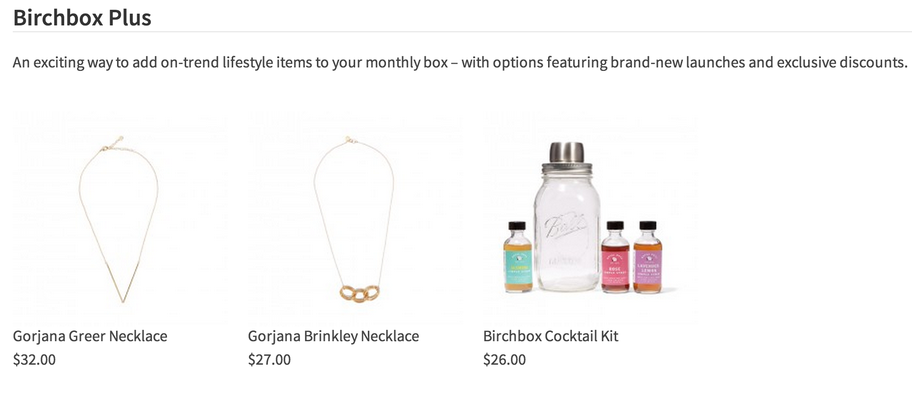 February 2015 Birchbox Plus Options Available Now! Necklaces