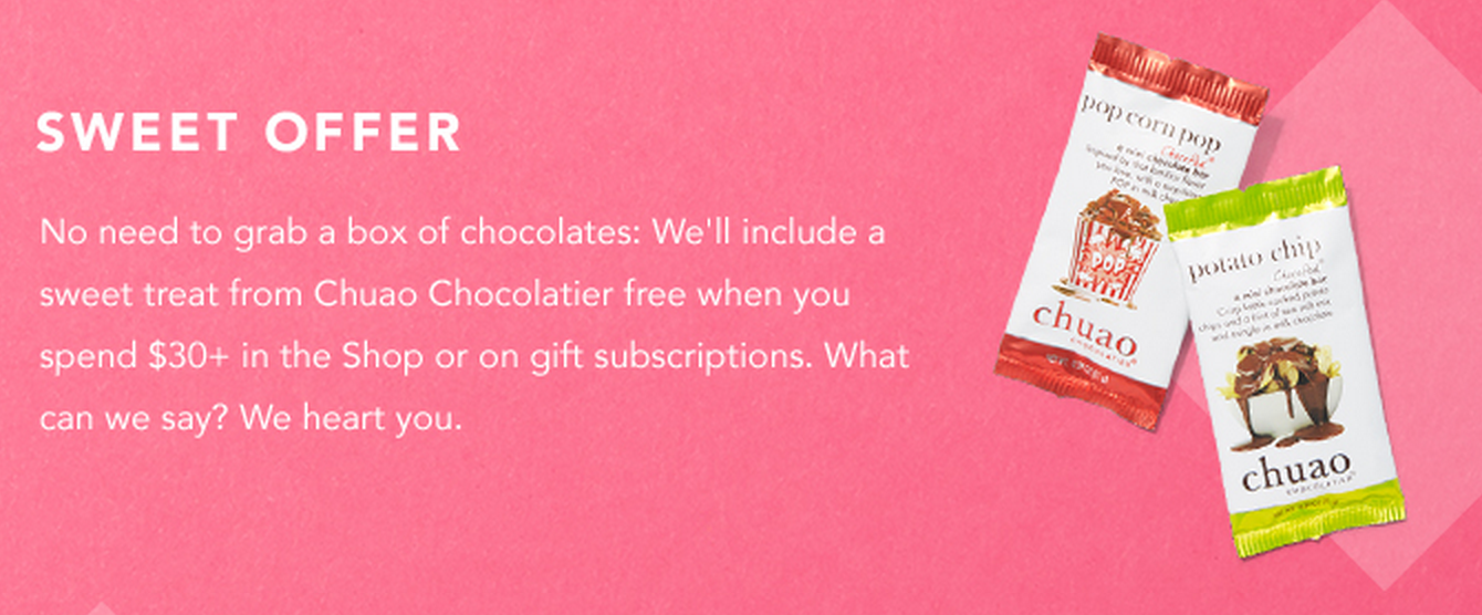 New Birchbox Valentine's Day Offers! Chocolate