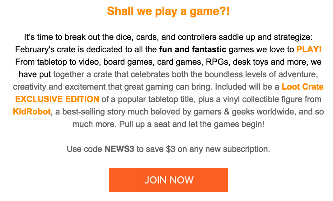 Loot Crate February 2015 Spoilers & Coupon Details