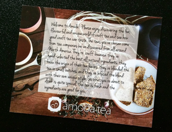 Amoda Tea Subscription Box Review - December 2014 Welcome