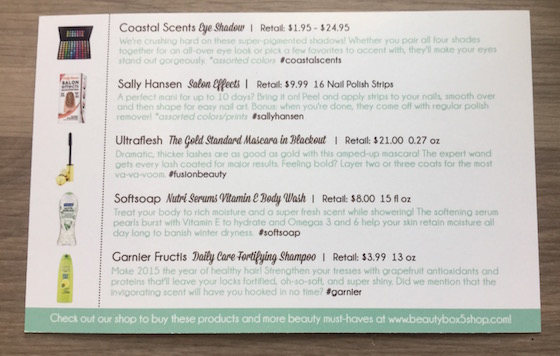 Beauty Box 5 Review – January 2015 Info