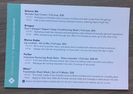 Birchbox Review – January 2015 Info