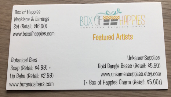Box of Happies Subscription Box Review – December 2014 Info