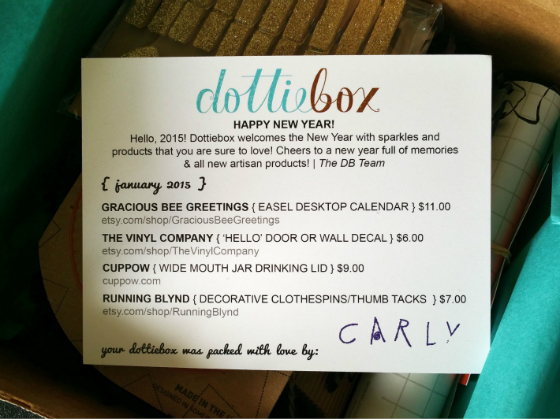 Dottie Box Subscription Box Review – January 2015 Info