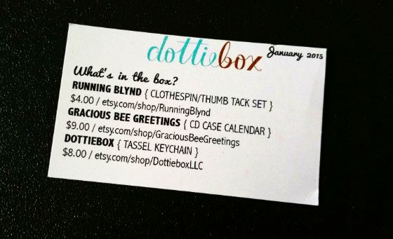 Dottie Box Mini Subscription Box Review – January 2015 Info