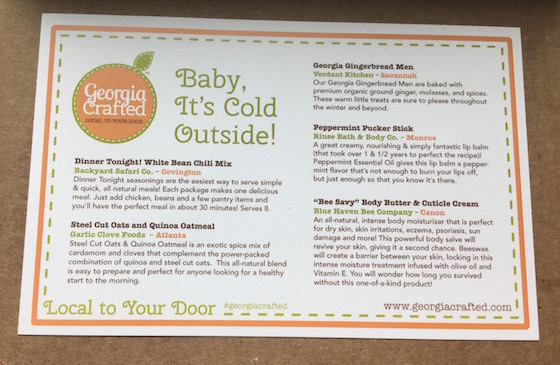 Georgia Crafted Subscription Box Review – January 2015 Info
