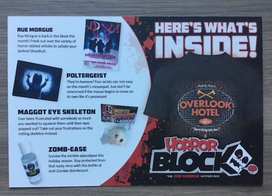 Horror Block Subscription Box Review – December 2014 Info