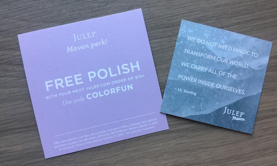 Julep Maven Review & Free Box Code – January 2015 Coupon