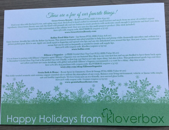 KloverBox Subscription Box Review & Coupon – December 2014 Info