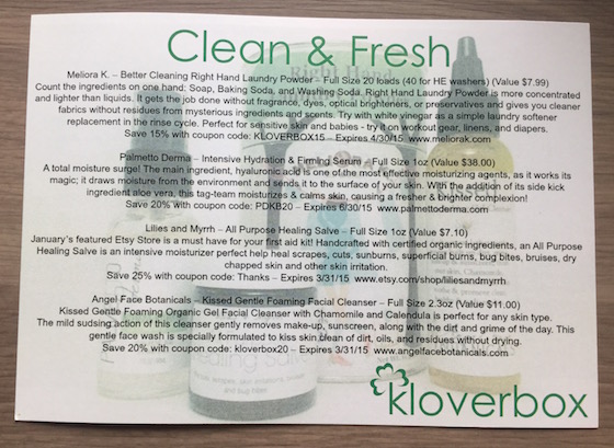 KloverBox Subscription Box Review & Coupon – January 2015 Info