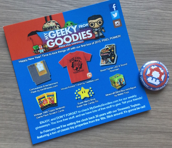 My Geeky Goodies Subscription Box Review – Jan 2015 Card