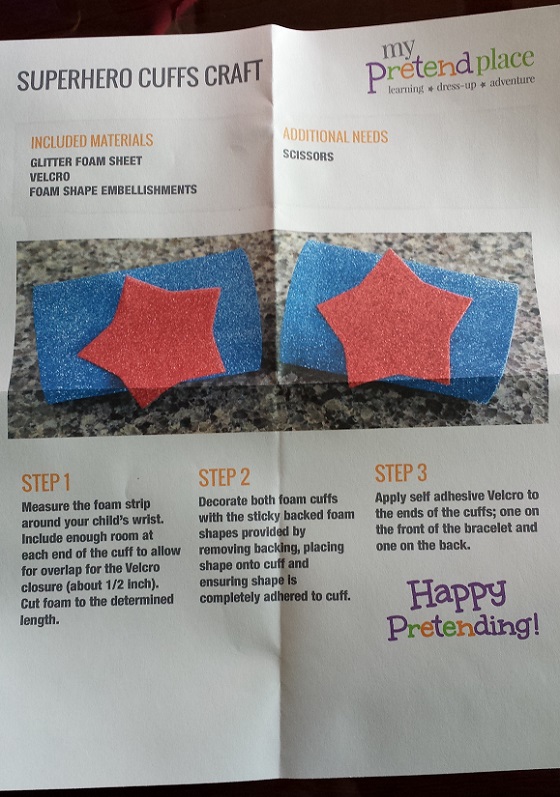 My Pretend Place Craft Subscription Box Review - Jan 2015 Instructions