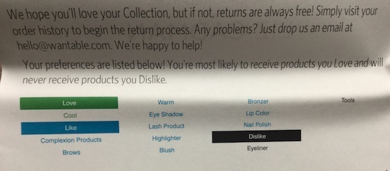 Wantable Makeup Subscription Box Review – December 2014 Preferences