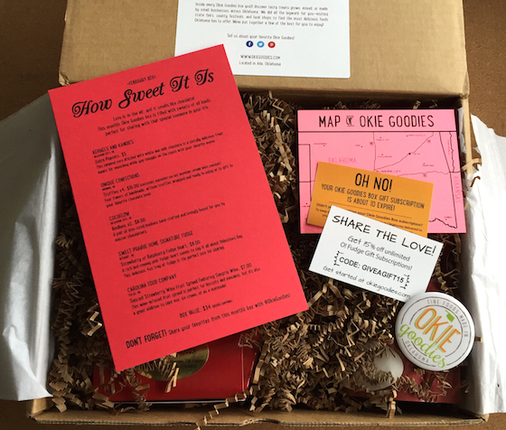 Okie Goodies Box Subscription Box Review - February 2015 Inside