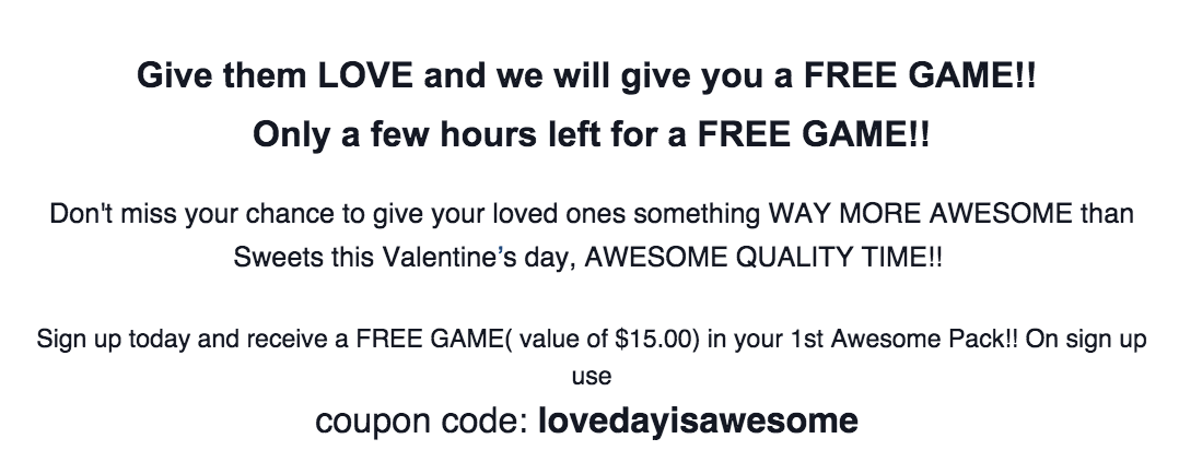 Today Only Awesome Pack Coupon - Free Bonus Game! Info