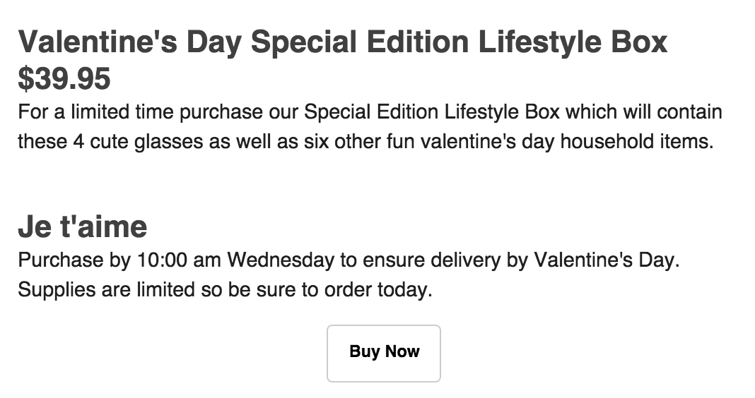 Limited Edition Artistry Giftwrap Valentine's Day Lifestyle Box Info