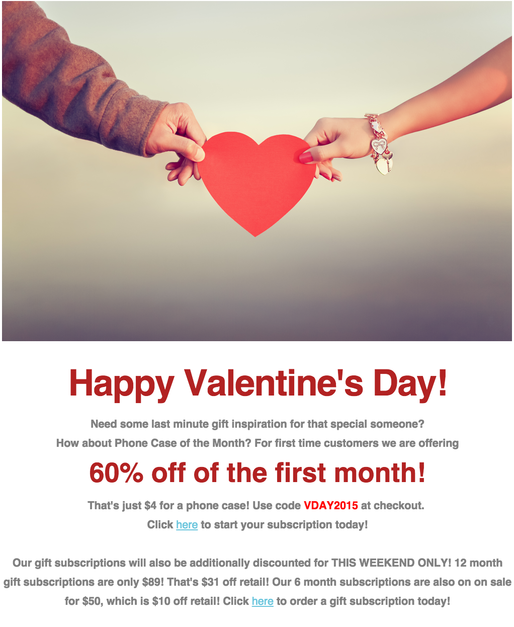 Phone Case of the Month Valentine’s Day Sale – 60% Off!