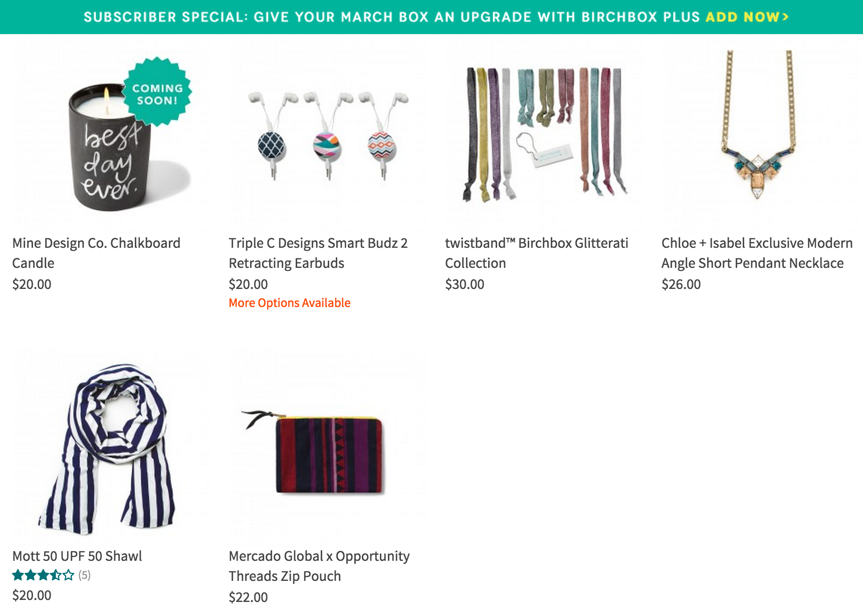 Birchbox March 2015 Sample Choice First Look! Plus Options