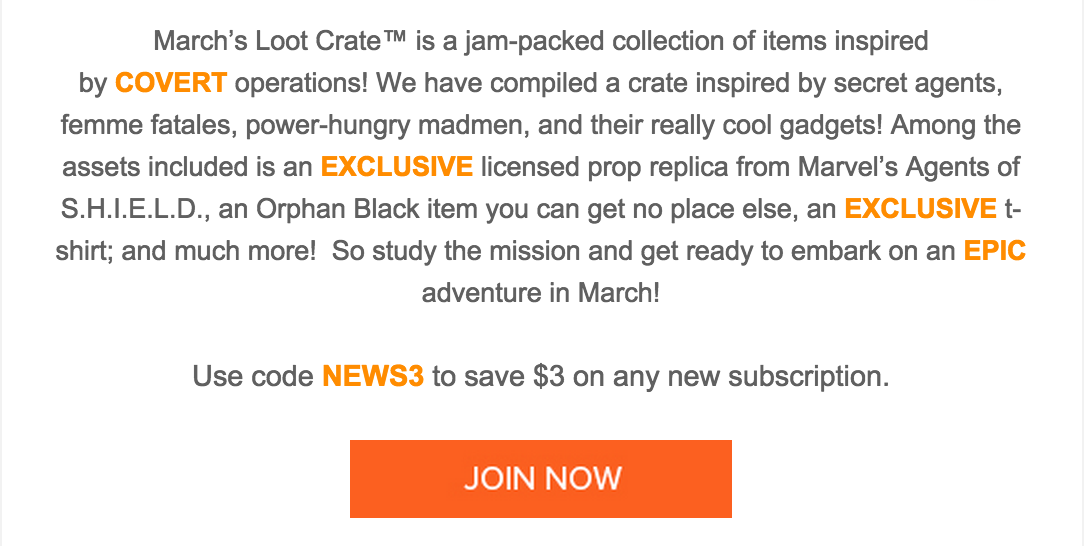 Loot Crate March 2015 Spoilers & Coupon Details