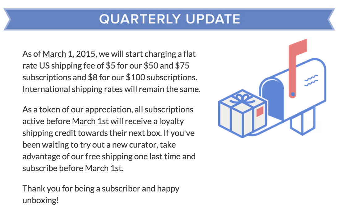 Quarterly Will Now Charge For Shipping + GQ Box Spoiler Shipping