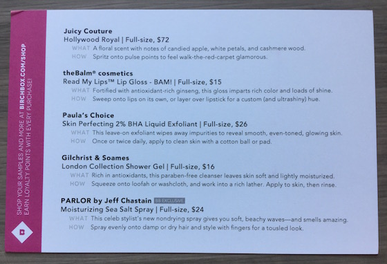Birchbox Review – February 2015 Info