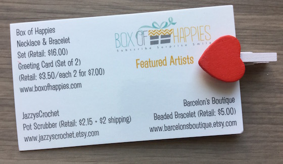 Box of Happies Subscription Box Review – February 2015 Info